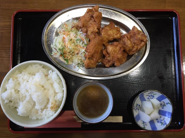 満天堂 唐揚げ定食 全体