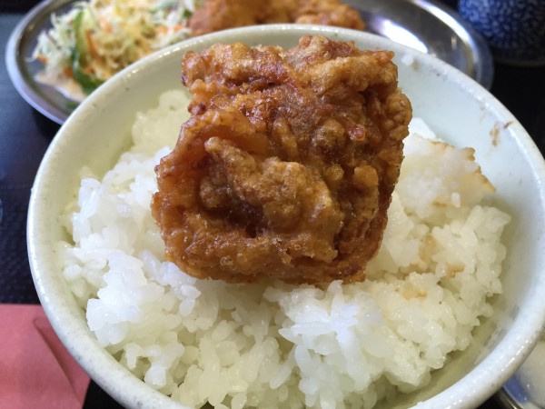満天堂 唐揚定食 ライスオン